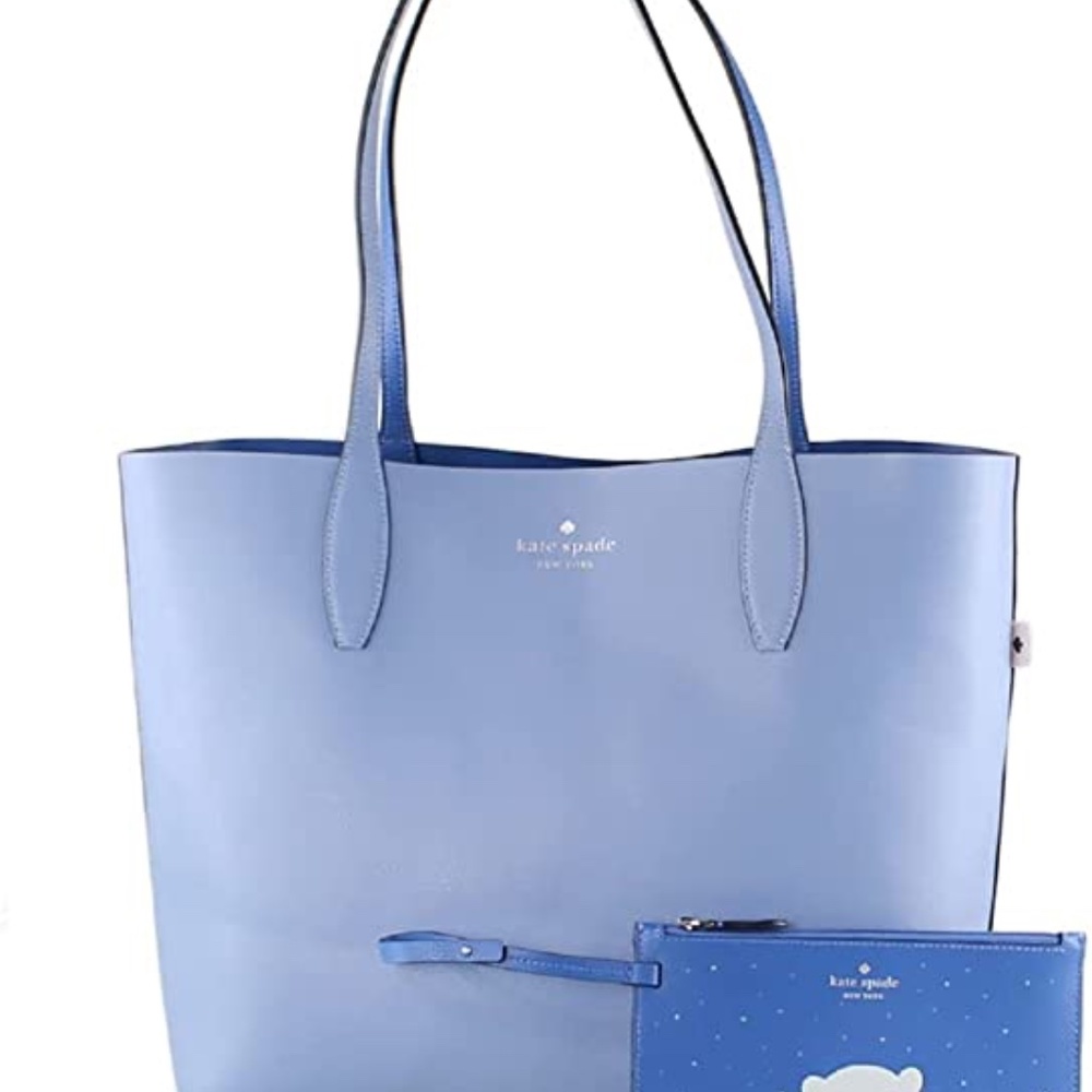 ❄️NWT 🐧 Kate Spade blue large tote ❄️ 🐧 arctic friends Reversible - Picture 5 of 13